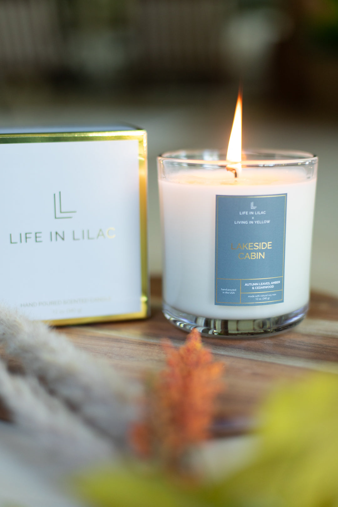 Living In Yellow Lakeside Cabin Candle