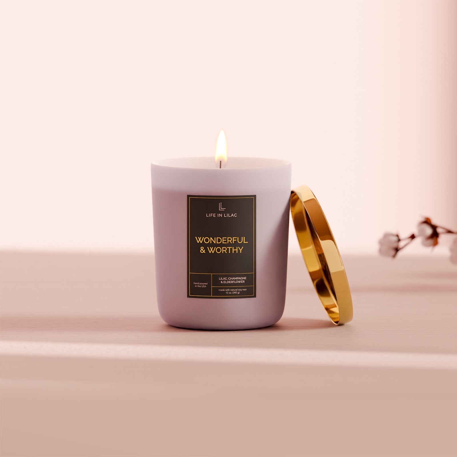 Wonderful & Worthy Lilac Candle